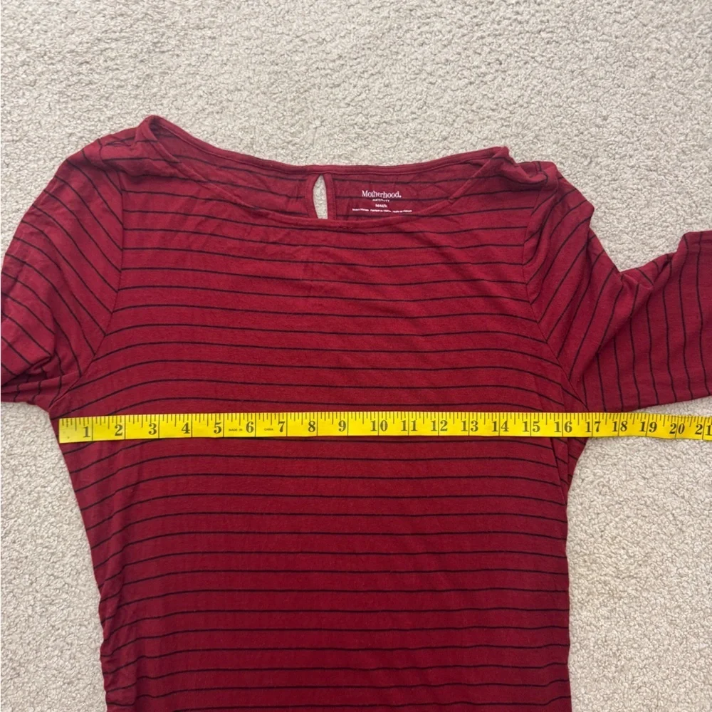 Women's Motherhood Red Striped Top - Picture 5 of 7